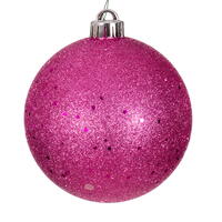 6" Hot Pink Sequin Ball Drilled 4/Bag