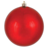 6" Red Shiny Ball UV Drilled 4/Bag