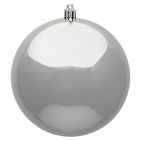 6" Silver Shiny Ball UV Drilled 4/Bag