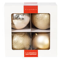 6" Champagne 4 Finish Ball Box of 4