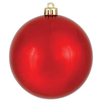 8" Red Shiny Ball UV Drilled Cap