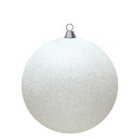 15.75" White Glitter Ball 