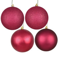 10" Berry Red 4-Fin Ball Asst Drill 4/Bg