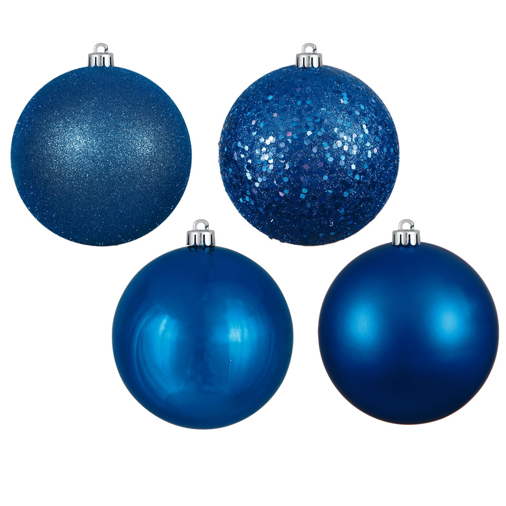 Vickerman 6" 4-Finish Ball Ornament Assorted Set