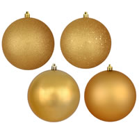 3" Copper/Gold 4 Finish Orn Asst 16/Box