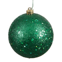 4.75" Emerald Sequin Ball Drilled 4/Bag