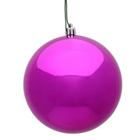 4" Fuchsia Shiny Ball UV 6/Bag