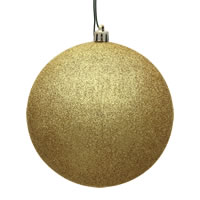 3" Gold Glitter Ball Drilled 12/Bag