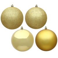 8" Gold 4 Finish Ball Asst Drilled 4/Bg