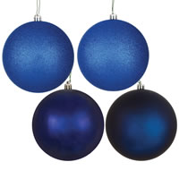 8" Midnt Blue 4-Fin Ball Asst Drill 4/Bg