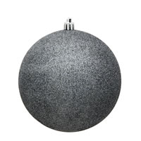 8" Pewter Glitter Ball Drilled Cap