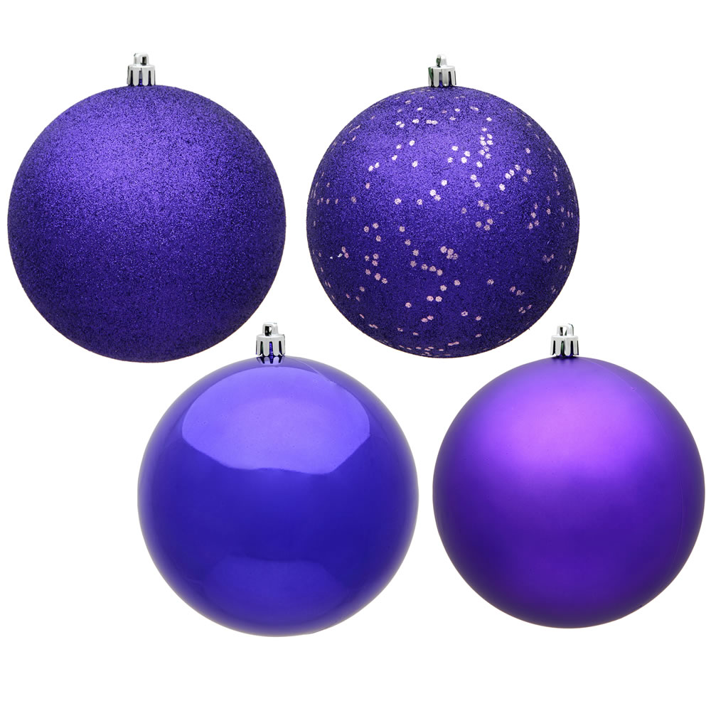 Vickerman 6" 4-Finish Ball Ornament Assorted Set