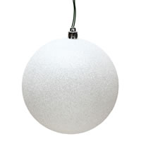 10" White Glitter Ball Drilled Cap