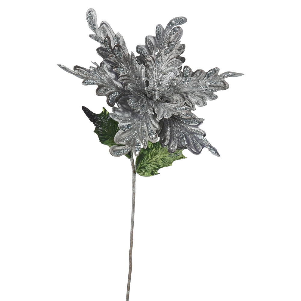Vickerman 31", 15" Flower Velvet Poinsettia Aritificial Christmas Pick