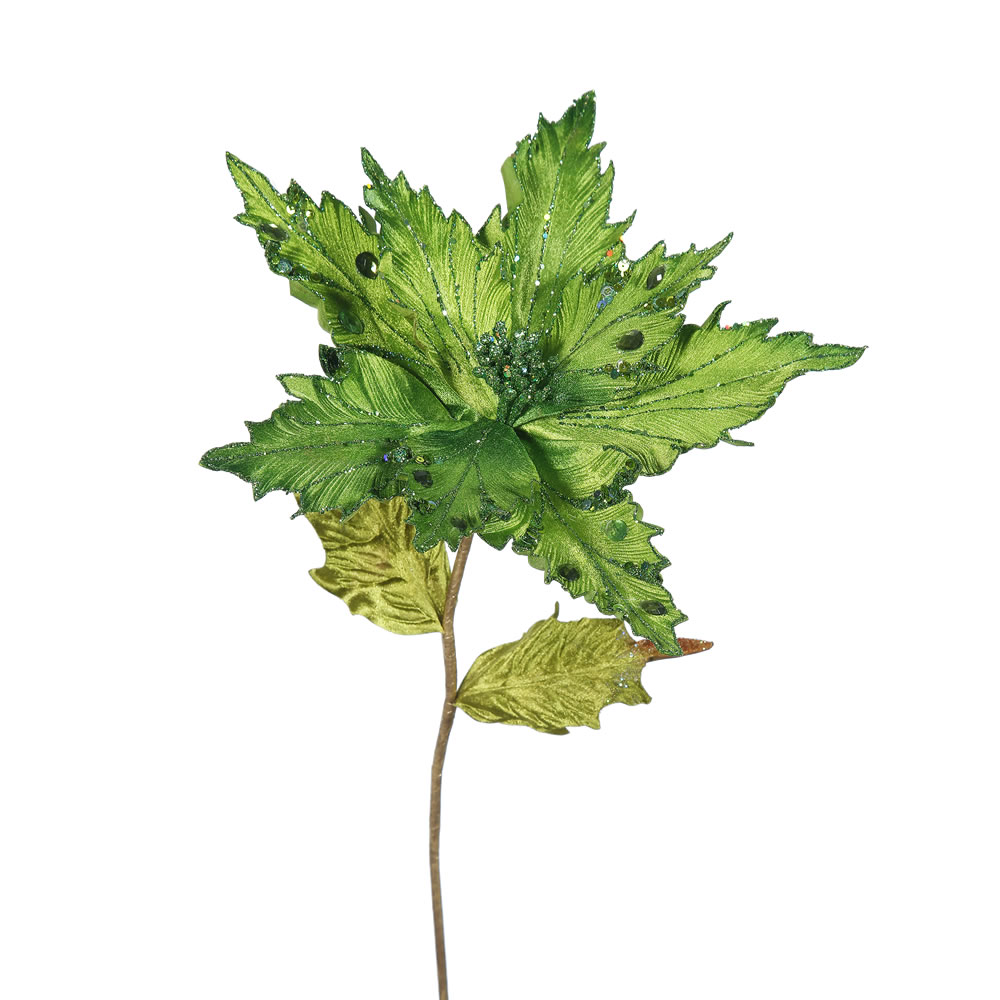 Vickerman 26", 13" Flower Velvet Poinsettia Aritificial Christmas Pick