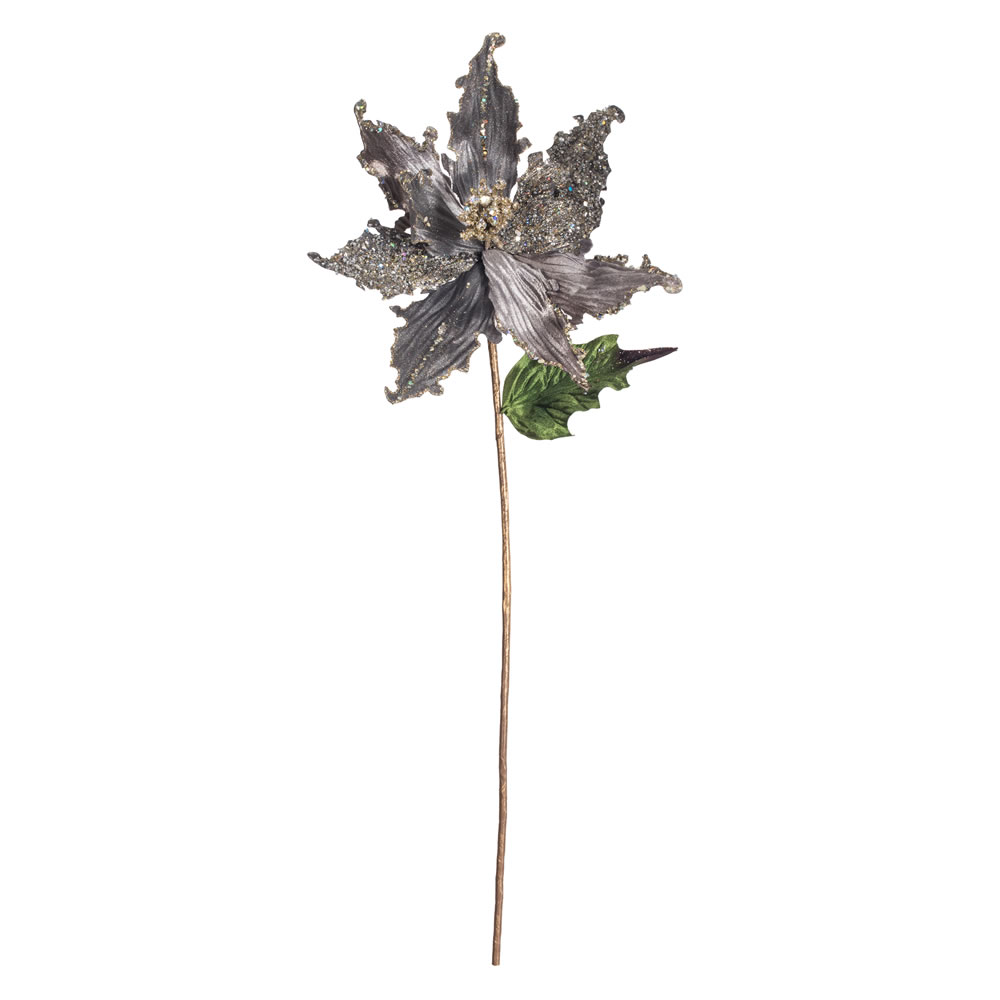 Vickerman 20" Pointed Pearl Poinsettia Aritificial Christmas Stem