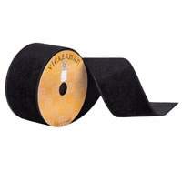 2.5"x10yd Black Velvet Wired