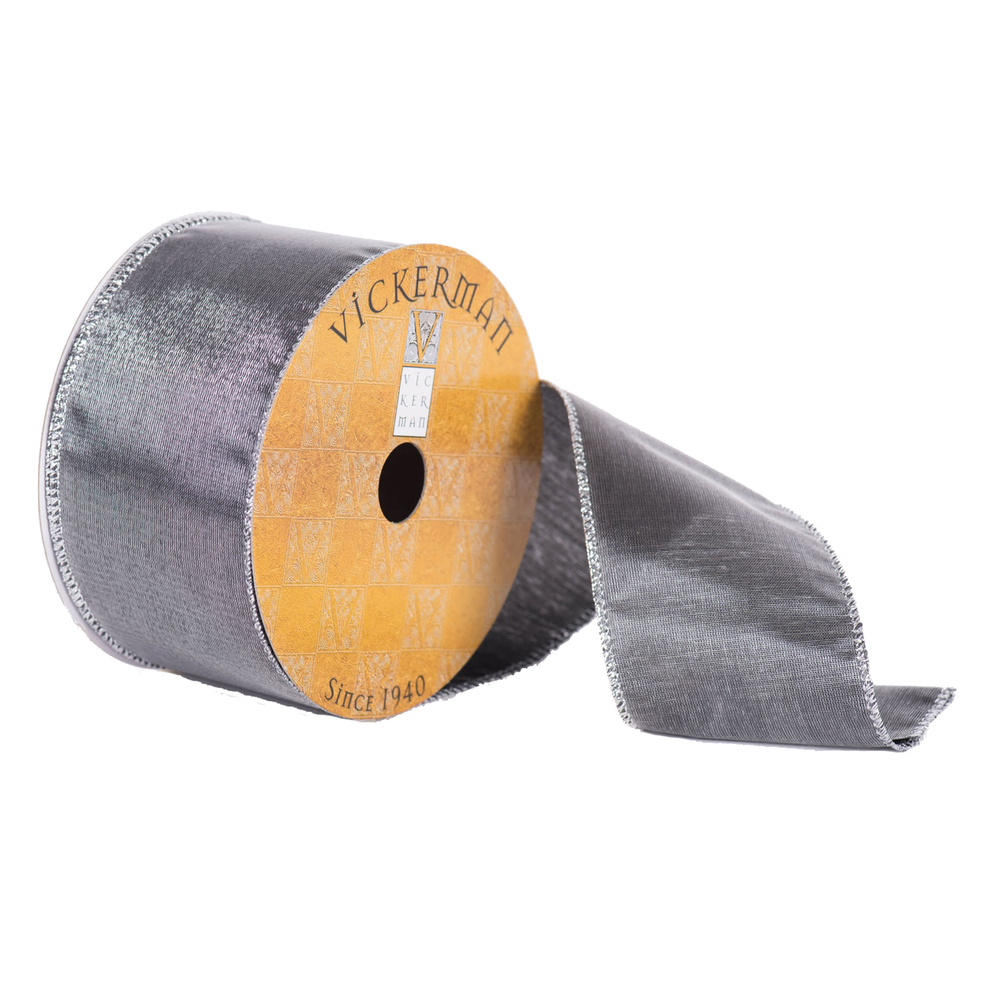 2.5"x10yd Gray Shiny Satin