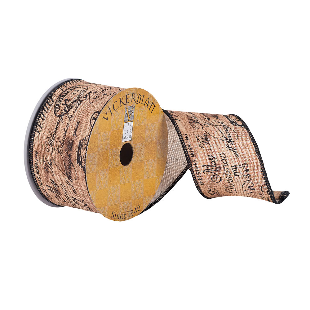 2.5"x10yd Natural Wood Holiday Writing