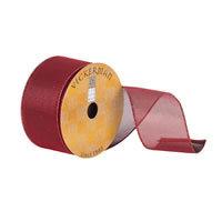 2.5"x10yd Burgundy Mesh Woven Dupion