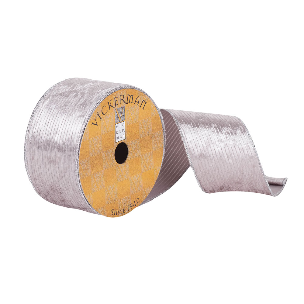 2.5"x10yd Silver Soft Dupion Woven Strip