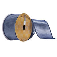 2.5"x10yd Blue/Silver Sheen Ribbon