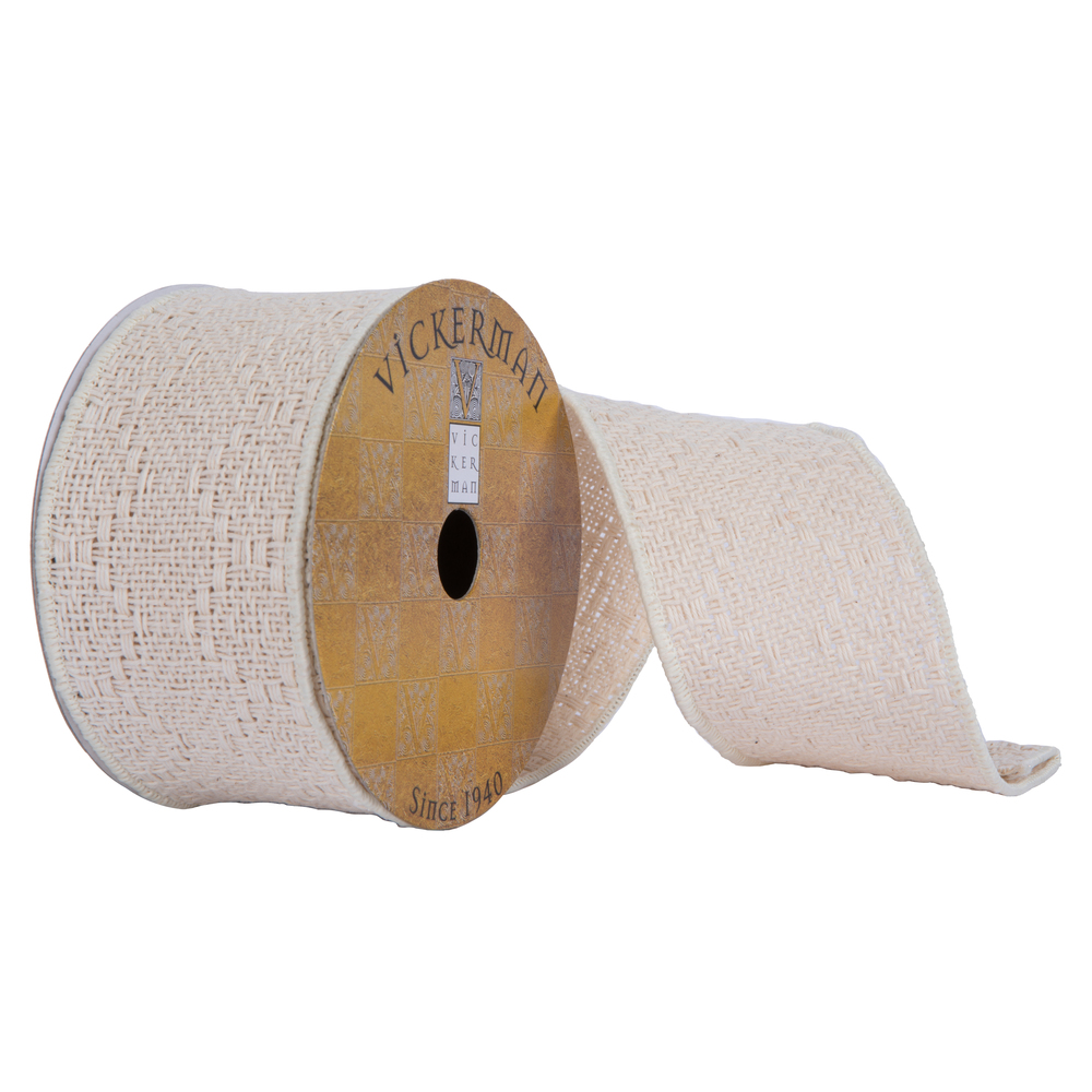 2.5"x10yd Cream Chunky Knit