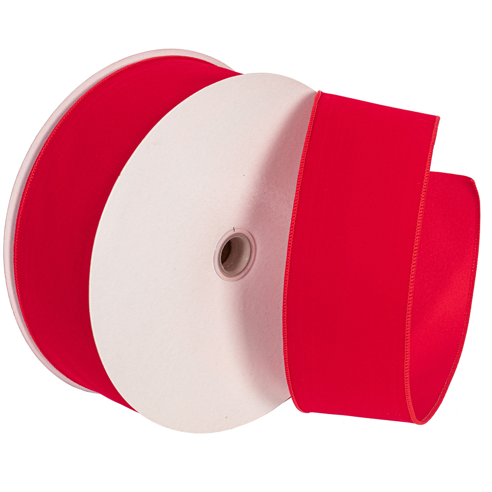 Vickerman Red Velvet Outdoor Wired Christmas Ribbon