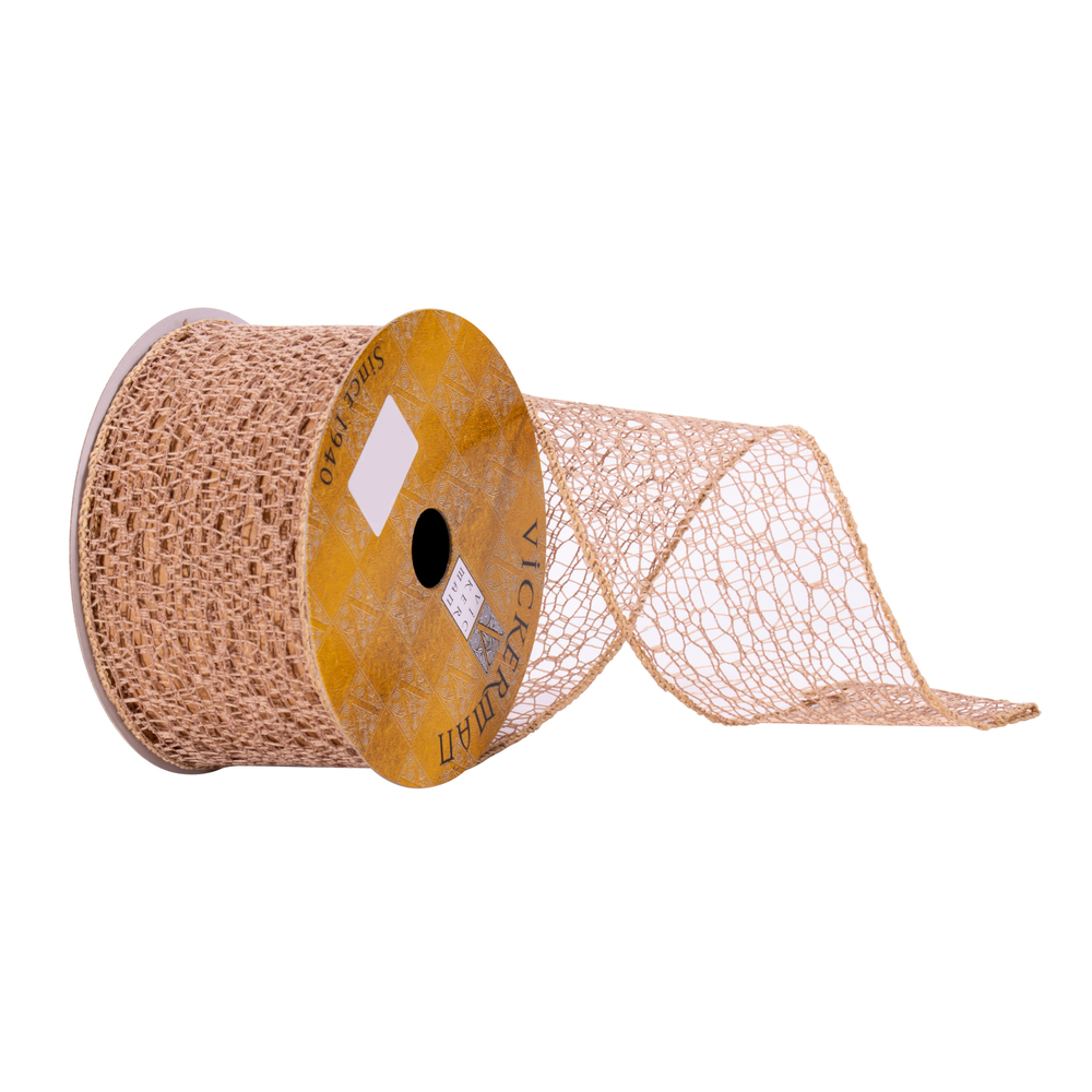 2.5"x10yd Beige Ribbon