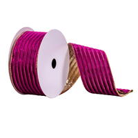 Vickerman 2.5" x 10 yd Stripe Gold Back Ribbon