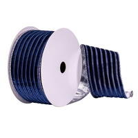 Vickerman 2.5" x 10 yd Stripe Gold Back Ribbon