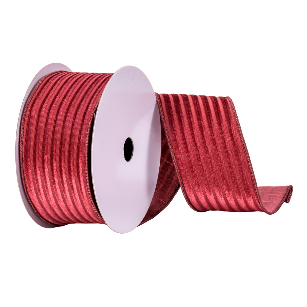 Vickerman 2.5" x 10 yd Striped Mesh and Velvet Ribbon