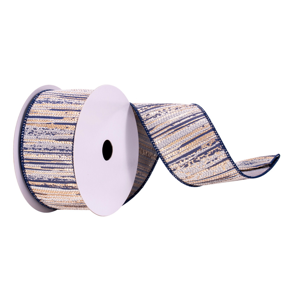 Vickerman 2.5" x 10 Ribbon with Champagne Stripes