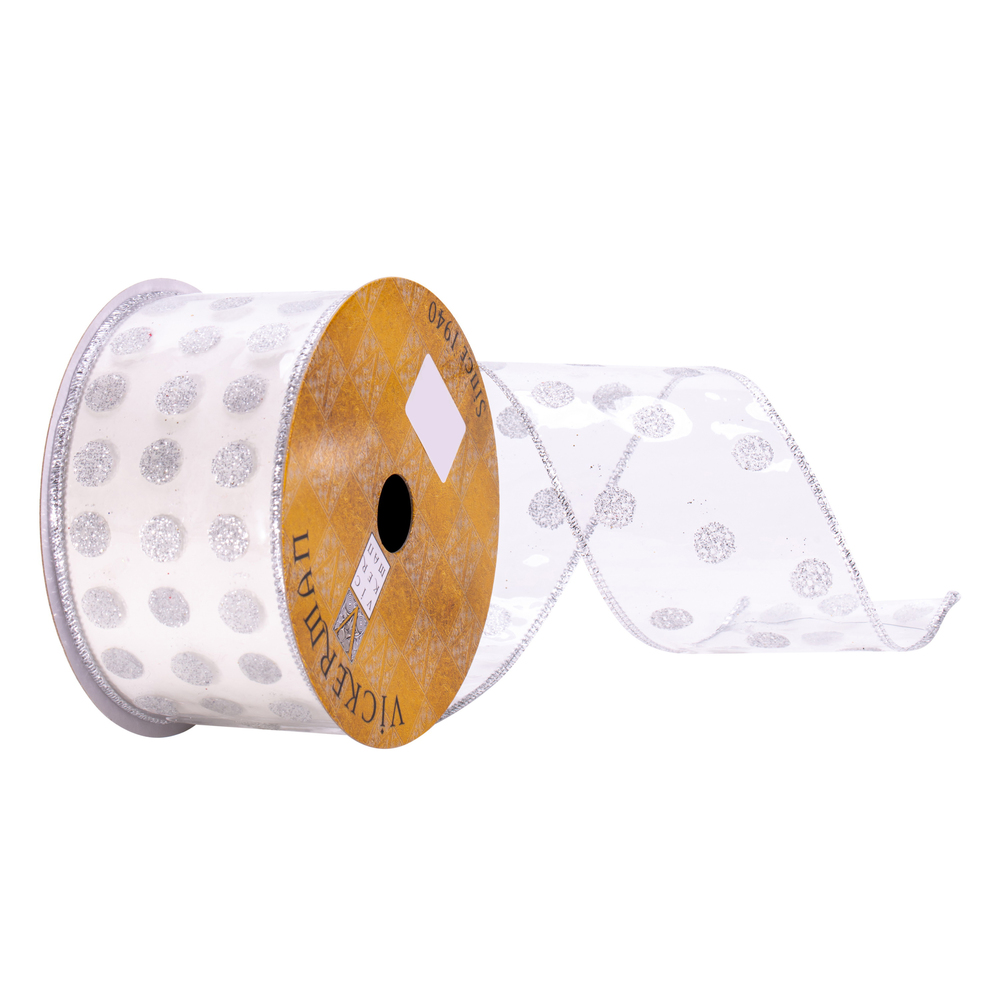 Vickerman 2.5" x 10 Clear PVC Spots Ribbon