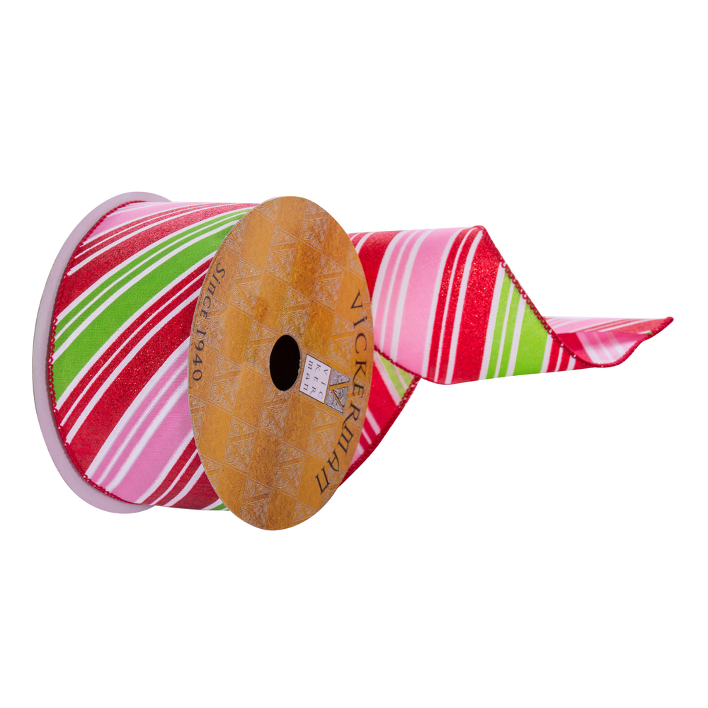 Vickerman Striped Glitter Ribbon