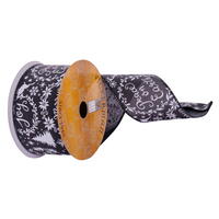 Vickerman 2.5" x 10yd  Black and White Themed Ribbon