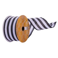 Vickerman 2.5" x 10yd  Black and White Themed Ribbon