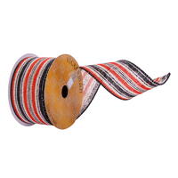 Vickerman 2.5" x 10 Yards Orange Black Ribbon