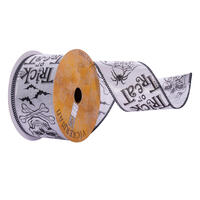 Vickerman 2.5" x 10 Yards Trick Or Treat Ribbon. Wired edge.