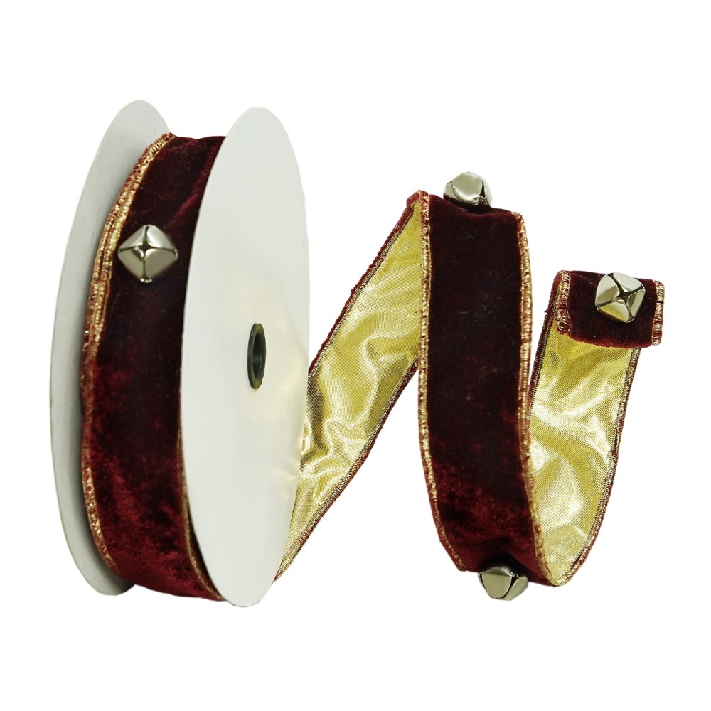 Vickerman 1.5" x 10 yd Jingle Bells Wired Edge Ribbon