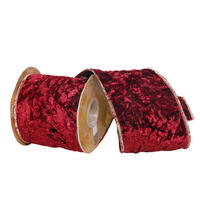 4"x5yd Wine Crushed Velvet Ribbon