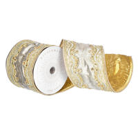 4"x5yd Champagne Gold Embroidery Ribbon