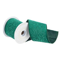 Vickerman 4"x5YD Embroidery Wired Edge Christmas Ribbon