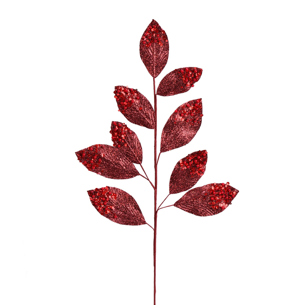 Vickerman 29" Glitter Leaf Aritificial Christmas Spray