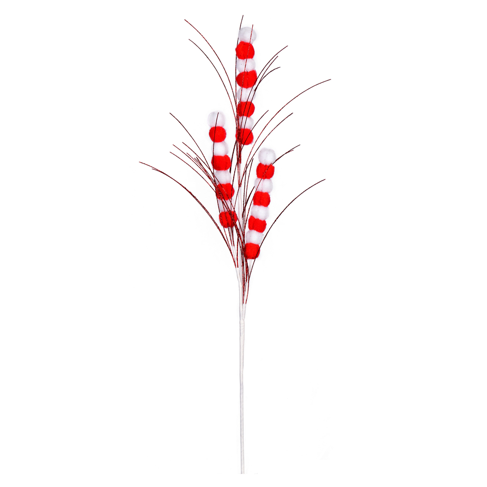 20" Red/White Pom Spray 6/Bag