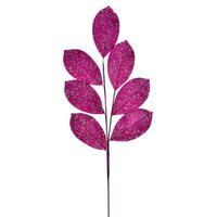 Vickerman 27" Glitter Leaf Spray, 4 pieces per bag