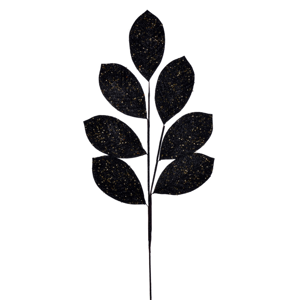 Vickerman 27" Glitter Leaf Spray, 4 pieces per bag