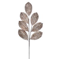 27" Champagne Glitter Leaf Spray 4/bg