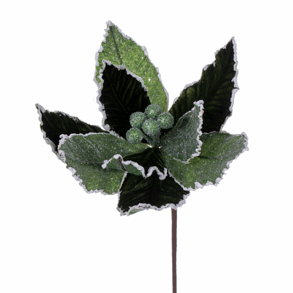 Vickerman 17" Glitter Poinsettia Stem