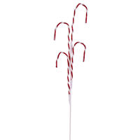 29" Red/Wht Cndy Cane Gliter Spray 6/Bg